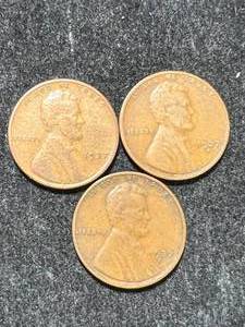 lot 27 image: 3 US WHEAT CENTS 1937P-D-S