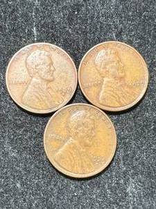 lot 48 image: 3 US WHEAT CENTS 1939P-D-S