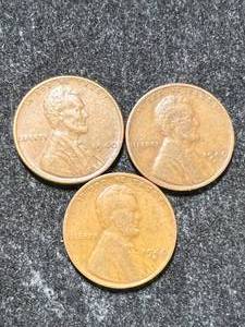 lot 58 image: 3 US WHEAT CENTS 1940P-D-S