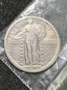 lot 62 image: 1919-S US STANDING LIBERTY QUARTER