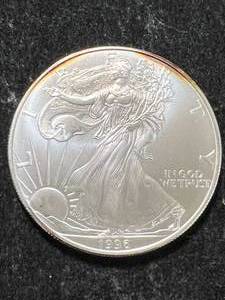 lot 78 image: 1996 AMERICAN SILVER EAGLE 1 TROY OZ .999 FINE SILVER