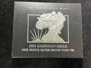lot 88 image: 2024-W PROOF AMERICAN SILVER EAGLE IN ORIGINAL MINT BOX