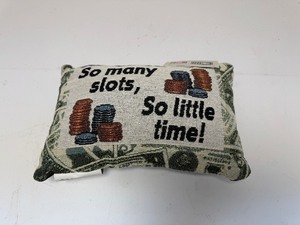 lot 37 image: Needle Point Casino Pillow