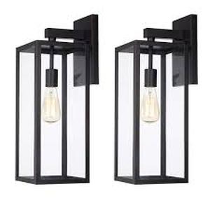 Hukoro Martin 21 in. H 1-Light Matte Black Hardwired Outdoor Wall Lantern Sconce(2-Pack)  Customer Returns See Pictures