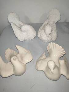 lot 58 image: Alabaster & Porcelain Dove Sets