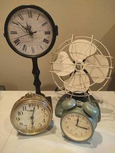 lot 99 image: Alarm Clocks, Vintage Fan 