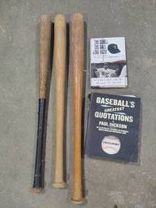 lot 19 image: Vintage Wood Bats & Baseball Books