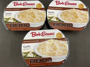 lot 20 image: J - Bob Evans Garlic Mashed Potatoes, 4 Pack