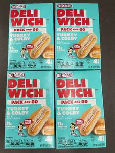 lot 33 image: J - Hot Pockets DeliWich Pack and Go Turkey & Colby 4 Pack