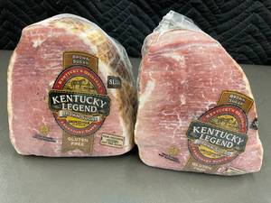 lot 107 image: J - Kentucky Legend Brown Sugar Smoked Ham Set, 2 Pack