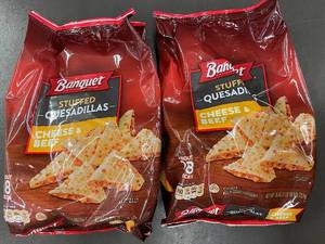 lot 108 image: J - Assorted Frozen Stuffed Quesadillas - Cheese & Beef, 2 Pack
