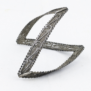 Filigree Sterling Silver Forearm Bangle Bracelet.