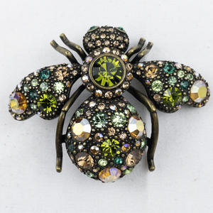lot 290 image: Joan Rivers Aurora Borealis Bronze Base Metal Brooch .