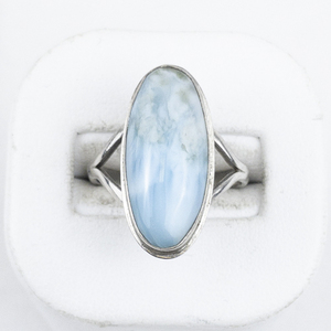 lot 301 image: Larimar Cabochon Sterling Silver Ring. Size 8.25 - 8.5.