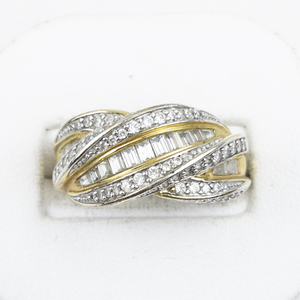 lot 306 image: IBB (Italy) Diamond Wave Vermeil (Sterling Silver) Statement Ring . Size 8 - 8.25.