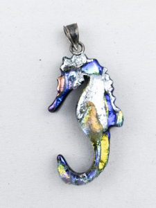 lot 384A image: Colorful Seahorse sterling silver pendant (no chain).