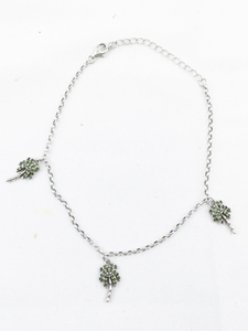lot 424 image: Peridot Accented Palm Tree Sterling Silver Charm Bracelet.