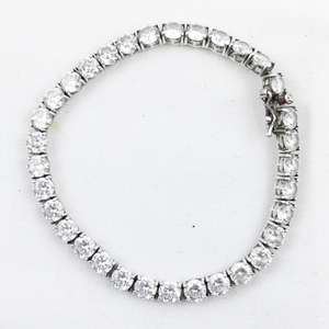 lot 425 image: CZ Sterling Silver Tennis Bracelet.