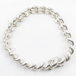 lot 430 image: MILOR Sand Marco Diamond Cut Link sterling Silver Bracelet.
