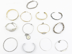lot 437 image: Set of thirteen  Base Metal Bangles.