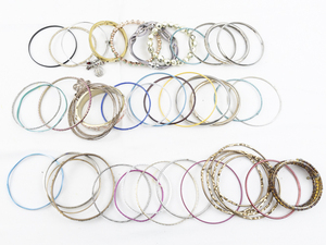 lot 443 image: set of 20 Base Metal Bangle Bracelets.