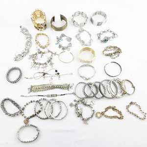 lot 446 image: set of 20 Gold & Silver Tone Base Metal Bracelets.