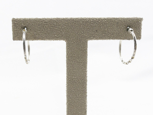 lot 449 image: Twisted Sterling Silver Hinged Wire Hoop Earrings.