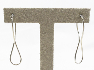 lot 452 image: Infinity Loop Sterling Silver Hinged Wire Hoop Earrings.