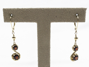 lot 454 image: Gorgeous Garnet Vermeil (Sterling Silver) Omega Back Earrings .