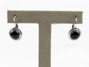 lot 467 image: Esposito  Black Onyx Sterling Silver Earrings .