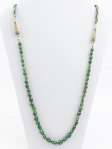 lot 498 image: Green Beaded Cord Necklace. New Old Stock