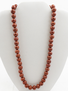 lot 499 image: Round Red Coral Bead Necklace. New Old Stock