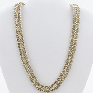 lot 523 image: Diamond Cut Circle Link Vermeil (Sterling Silver) Chain Necklace.