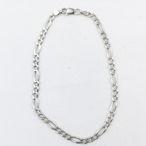 lot 527 image: Designs by FMC Mens 3.5mm Figaro Sterling Silver Chain Bracelet.