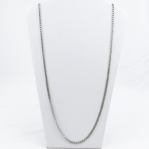 lot 530 image: Mens 30 4.5mm Flat Curb Link Sterling Silver Chain Necklace.