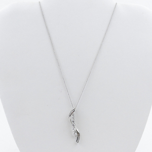 lot 536 image: CZ Modern Twist Sterling Silver Pendant Necklace .