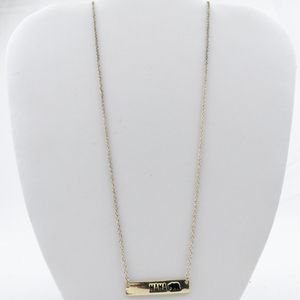 lot 542 image: Momma Bear Gold Plated bar Necklace.