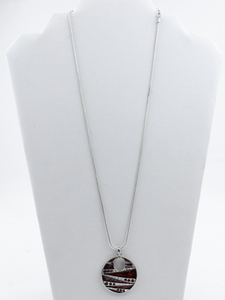lot 543 image: Red & Purple Silver Plated Pendant Necklace .