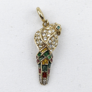 lot 300J image: Nolan Miller Colorful Rhinestone & Enamel Hummingbird gold tone Base Metal charm.