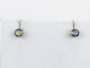 lot 457 image: Mystic Topaz Sterling Silver Stud Earrings .