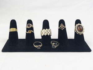 lot 365 image: Set of Eight Gold Tone Base Metal Rings . Size 7.75-8.5.