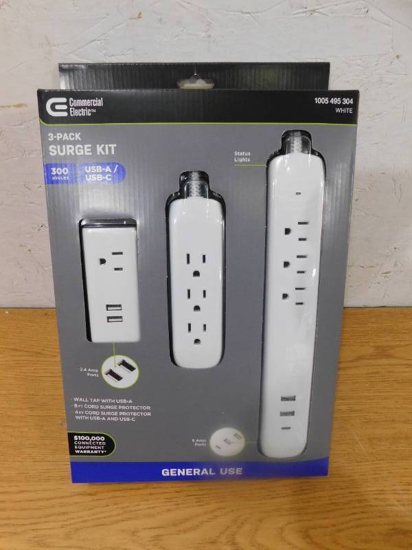 lot 195 image: 3 Piece Surge Protectors