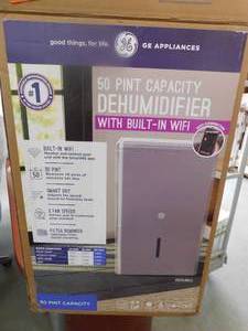 lot 27 image: GE 50-Pint Dehumidifier with Built-in Pump for Basement, Garage or Wet Rooms up to 4500 sq. ft. in Grey, ENERGY STAR