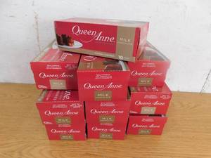 lot 47 image: 10 Boxes - Queen Anne Milk Chocolate Covered Cordial Cherries  6.6 oz  10 Piece Gift Box  Whole Maraschino Cherry Creamy Filled Liquid Center  Easter Holiday Chocolate Candy
