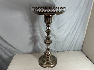 lot 32 image: Ornate Wine Table  Pillar Table  Lamp Stand  Bird Bath