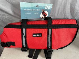 lot 108 image: New Size Large Dog Life Jacket  Flotation Device