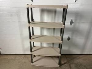 lot 6 image: 5 Tier Plano Plastic Utility Shelf