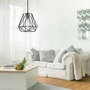 lot 24 image: Lot of Hampton Bay Brielle 60-Watt 1-Light Matte Black Shaded Pendant Light with Cage Shade   Customer Returns See Pictures