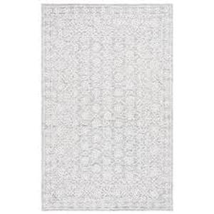 lot 31 image: SAFAVIEH Ebony GrayIvory Doormat 3 ft. x 5 ft. Floral Area Rug Customer Returns See Pictures