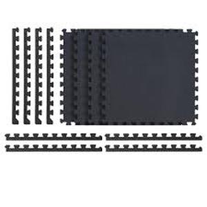 lot 37 image: 5 Pack of TrafficMaster BlackGray 24 in. x 24 in. x 0.47 in. Foam Dual Sided Gym Floor Tiles (4 TilesPack (16 sq. ft.)  Customer Returns See Pictures